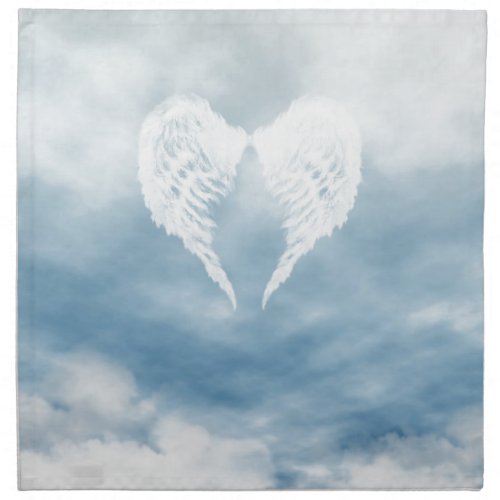 Angel Wings in Cloudy Blue Sky Cloth Napkin