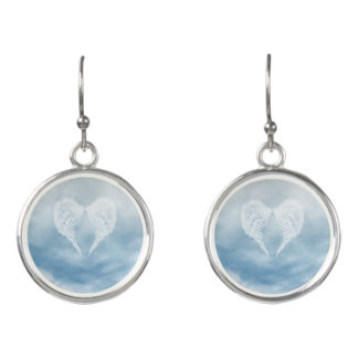Angel Wings in Cloudy Blue Sky Earrings