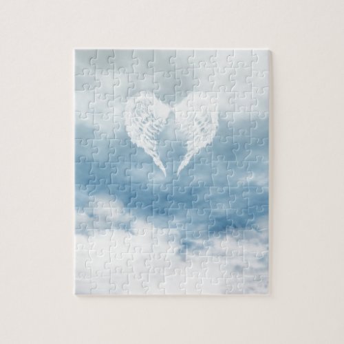Angel Wings in Cloudy Blue Sky Jigsaw Puzzle