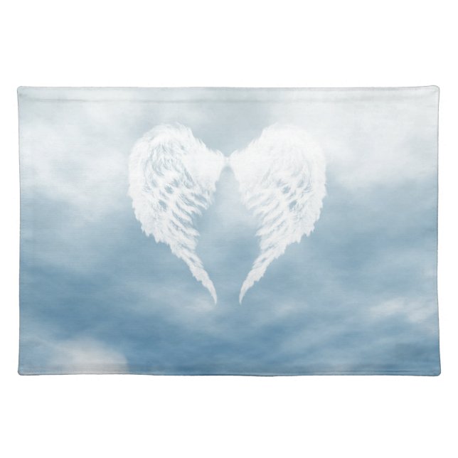 Angel Wings in Cloudy Blue Sky Placemat (Front)