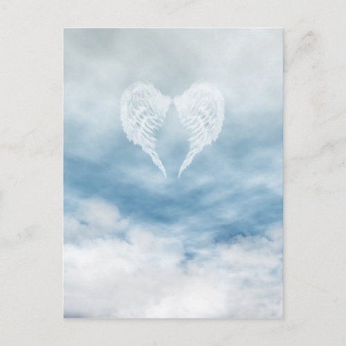 Angel Wings in Cloudy Blue Sky Postcard