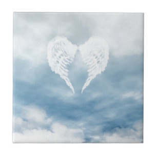 Angel Wings in Cloudy Blue Sky Tile