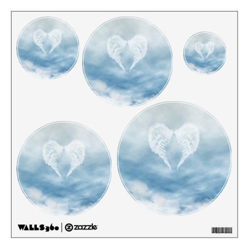 Angel Wings in Cloudy Blue Sky Wall Decal