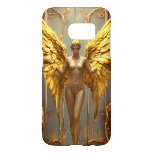 angel wings in yellow  samsung galaxy s7 case