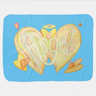 Angel Wings Inspirational Word Art Soft Blanket