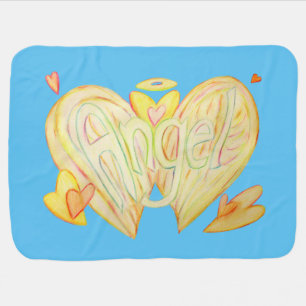 Angel Wings Inspirational Word Art Soft Blanket