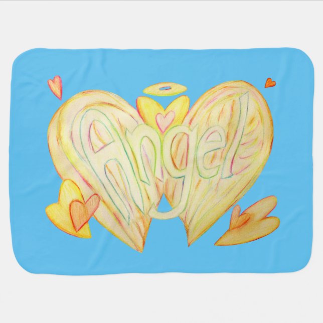 Angel Wings Inspirational Word Art Soft Blanket (Horizontal)