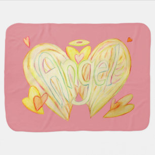 Angel Wings Inspirational Word Art Soft Blanket