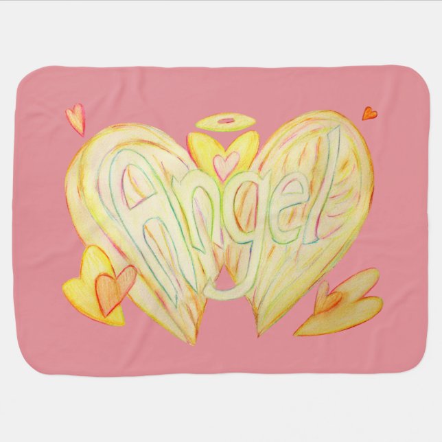 Angel Wings Inspirational Word Art Soft Blanket (Horizontal)