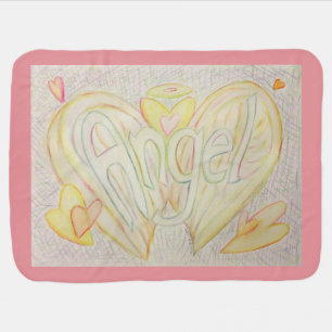 Angel Wings Inspirational Word Art Soft Blanket