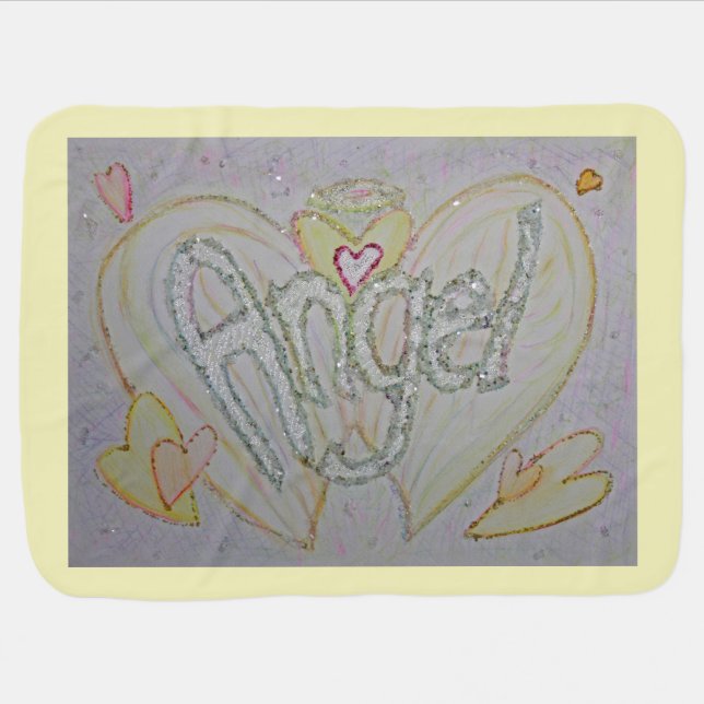 Angel Wings Inspirational Word Art Soft Blanket (Horizontal)