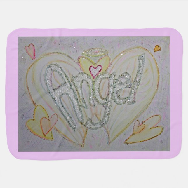 Angel Wings Inspirational Word Art Soft Blanket (Horizontal)