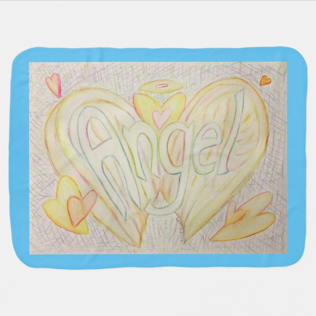 Angel Wings Inspirational Word Art Soft Blanket (Horizontal)