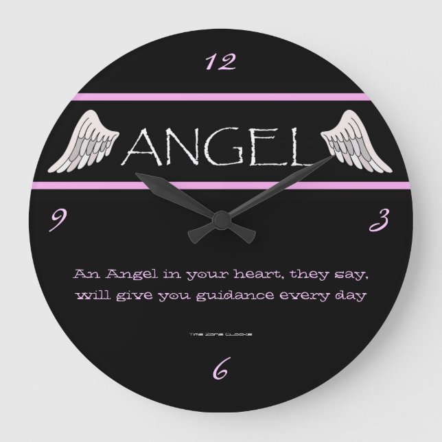 Angel Wings Large Wall Large Clock (Front)