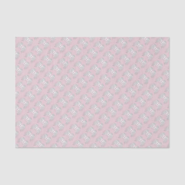 ANGEL WINGS Light Pink Customizable Pattern Tissue Paper (Front)