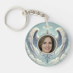 Angel Wings Memorial Keychain