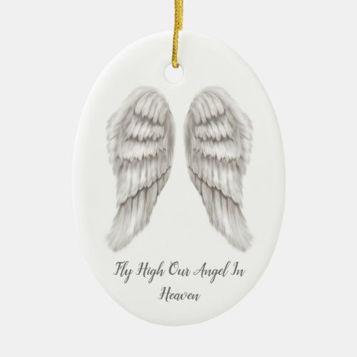 Angel Wings Memorial Loss Of Loved One Christmas Ceramic Ornament