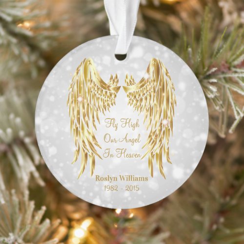 Angel Wings Memorial Loss Of Loved One Christmas Ornament
