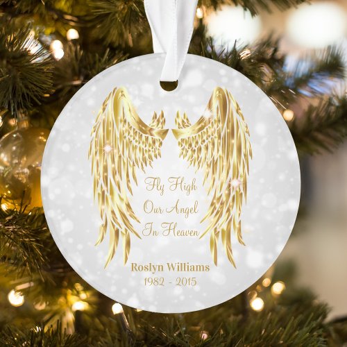 Angel Wings Memorial Loss Of Loved One Christmas Ornament