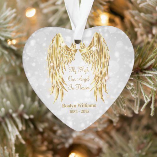 Angel Wings Memorial Loss of Loved One Christmas Ornament