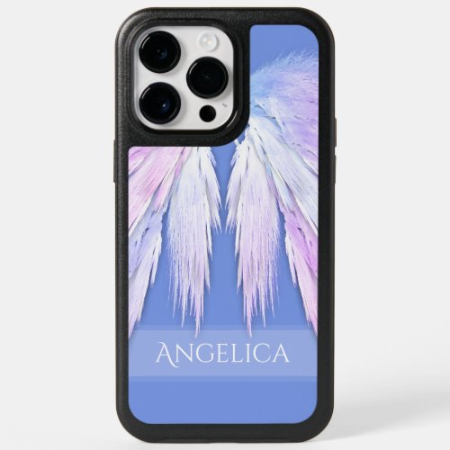 ANGEL WINGS Monogram Dreamy Pink Soft Blue OtterBox iPhone 14 Pro Max Case