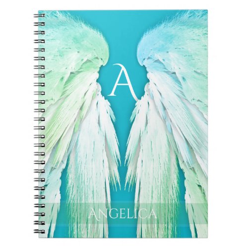 ANGEL WINGS Monogram Name Fresh Ombre Notebook