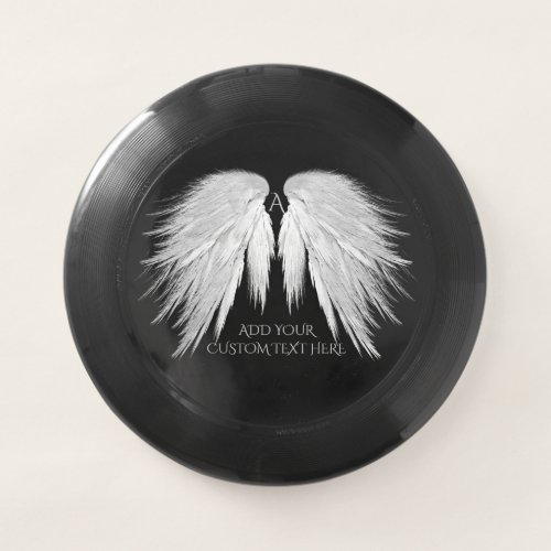 ANGEL WINGS Monogram with Custom Text Black Wham_O Frisbee