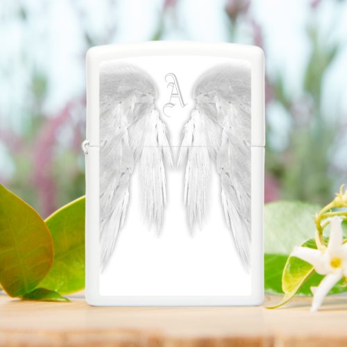 Angel Wings Monogram Zippo Lighter