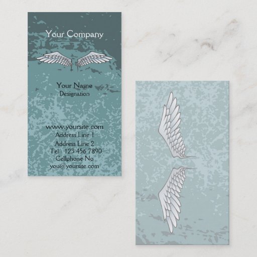 Customizable Angel Wings Muddy Blue Business Cards