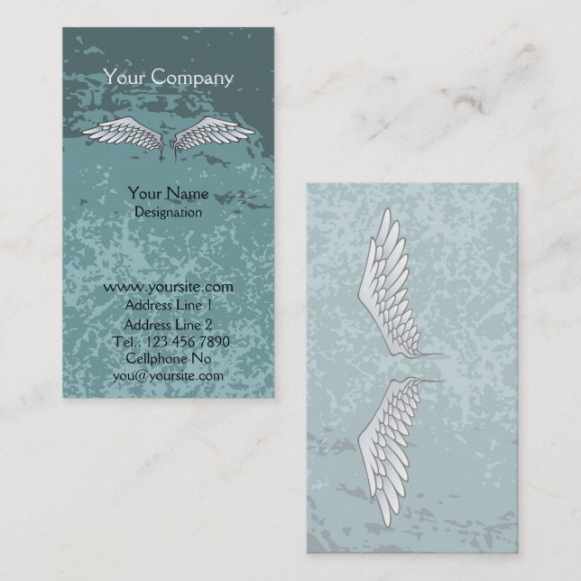 Angel Wings Muddy Blue Business Card (Front/Back)
