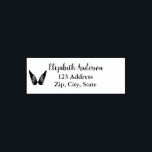Angel wings name address self-inking stamp<br><div class="desc">Customize and add Your name and address.  With a pair of angel wings as decor. Your name is written in an elegant handritten style script.</div>