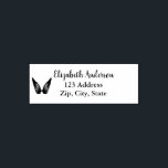 Angel wings name address self-inking stamp<br><div class="desc">Customize and add Your name and address.  With a pair of angel wings as decor. Your name is written in an elegant handritten style script.</div>