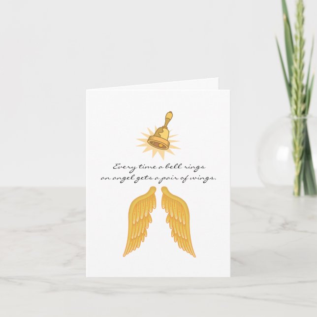 Angel wings note card (Front)