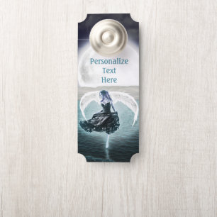 Angel Wings Ocean Full Moon Room Door Hanger
