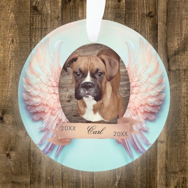 Angel Wings Pet Memorial Acrylic Ornament (Creator Uploaded)