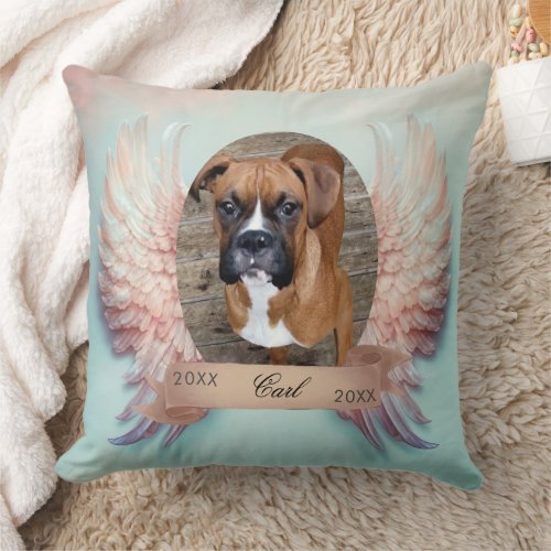 Angel Wings Pet Memorial Cotton Throw Pillow