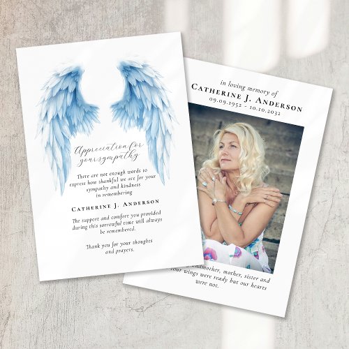 Angel Wings Photo Sympathy Funeral Memorial