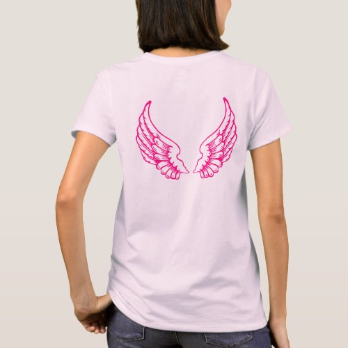 Angel Wings Pink Front and Back Tee