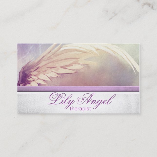 Angel Wings Purple Lavender business card (Front)