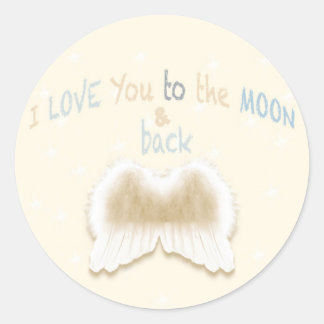 Angel Wings Round Sticker, Glossy Classic Round Sticker