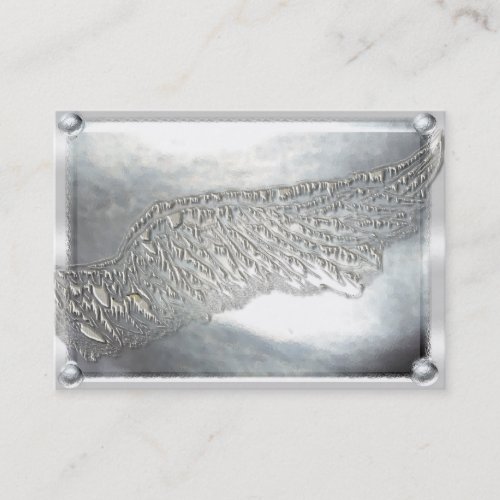 Angel Wings Silver Light Business Cards