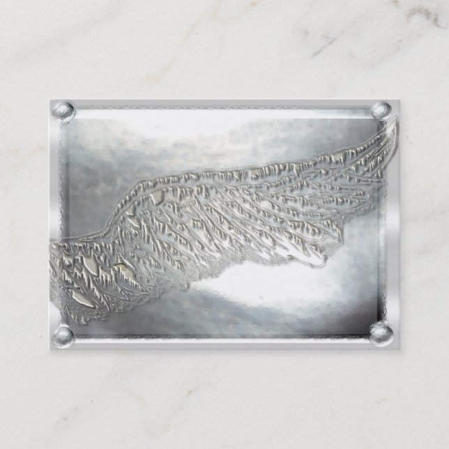 Angel Wings Silver Light Business Cards (Front)