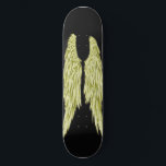 Angel Wings skateboard<br><div class="desc">Custom designed skateboard embellished with gold angel wings.32.75 x 8.5 deck</div>