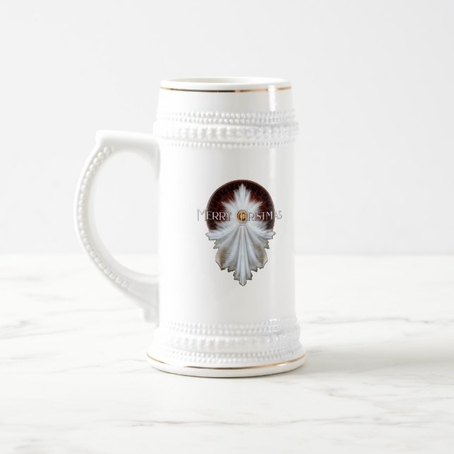 Angel Wings Snowflake Merry Christmas TW ISO Beer Stein (Left)