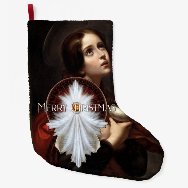 Angel Wings Snowflake Merry Christmas TW ISO Large Christmas Stocking (Front)