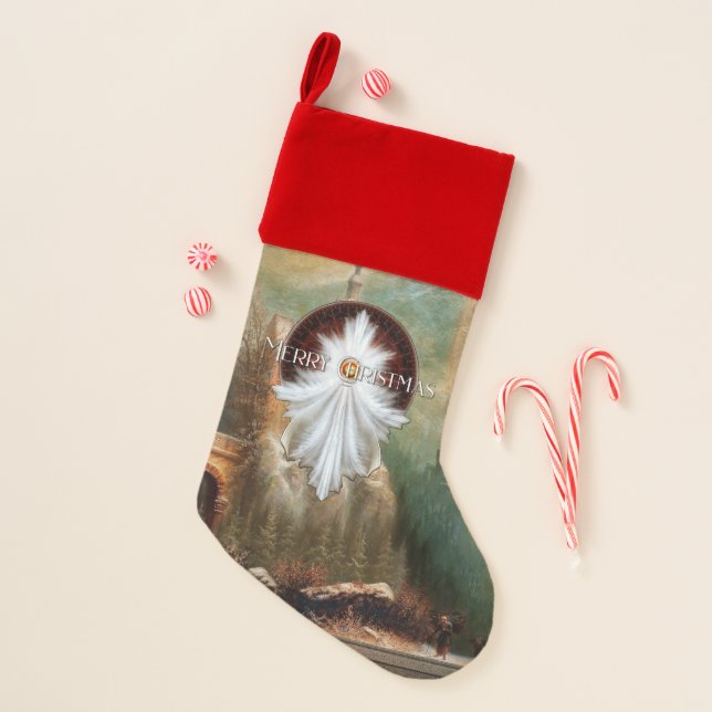 Angel Wings Snowflake Merry Christmas TW ISO Stocking (Front)