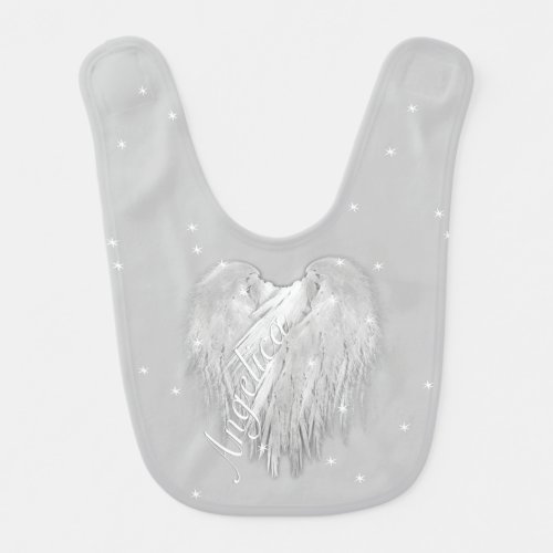 ANGEL WINGS Sparkle Heart Baby Bib