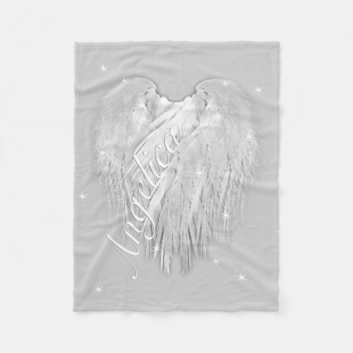 ANGEL WINGS Sparkle Heart Fleece Blanket