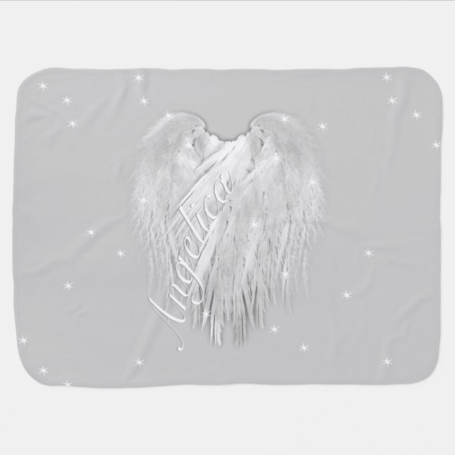 ANGEL WINGS Sparkle Heart Swaddle Blanket (Horizontal)