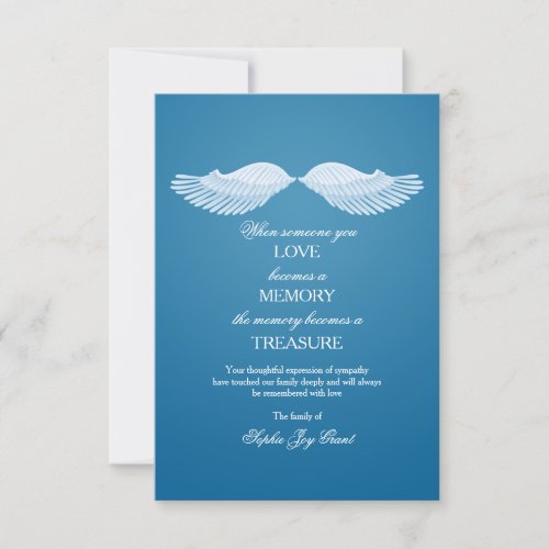 Angel Wings Sympathy Thank You Cards